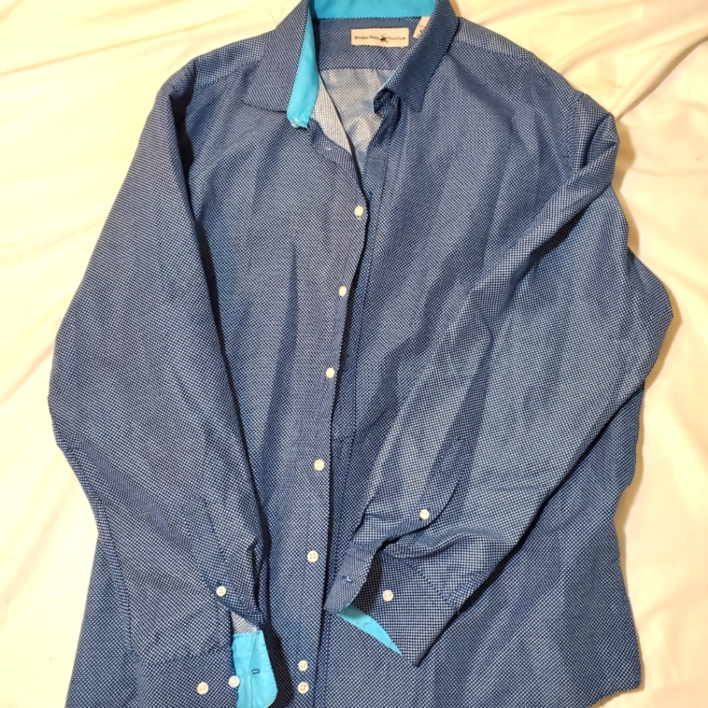 Blue patter dress shirt
